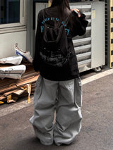 denim button cargo pants