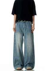 Bamboo Texture Straight Jeans