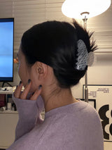 ホワイトグリッターヘアクリップ