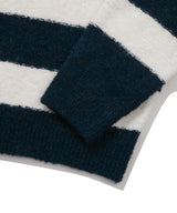 Bouclé Yarn Rugby Knit Dark Navy
