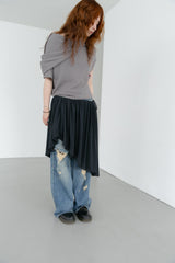 modal unbal layered skirt(2colors)