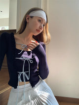 strap lace-up long-sleeved inner two-piece