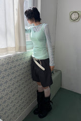 HAZY SLIM LONG SLEEVELESS