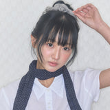 コージーストライプシュシュ ブラウン