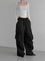 (Unisex) Lukin Big Pocket Cargo Wide Pants