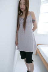 flower glossy sleeveless mini ops