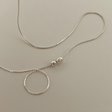 Brush pearl necklace (silver)