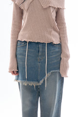 Klint rough crop skirt denim