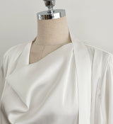 Elnon Drape Satin Tie Blouse