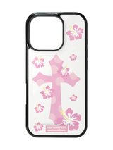 gal cross pink glass case