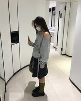 [ORIGINAL] シュガーバックルオフショルダースウェットシャツ