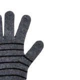finger hole wool stripe gloves (grey/charcoal)