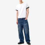 Rolled-Sleeve Cropped Short-Sleeve T-Shirt White