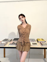 1075. Fringe wool knit cardi (4color)