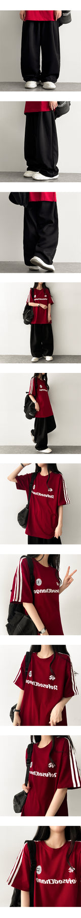 Us ウエストバンディングピンタックワイドパンツ