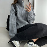 ロニーシックアバントハイネックニットジップアップ (5 colors)