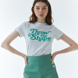 シャープロゴスリムスパンTシャツ メランジグレー