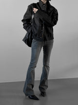(unisex) トリックコットンハイネックジャケット