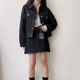 Tint black blue denim  [Skirt only]