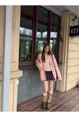 Pink laze oversized-fit knit cardigan