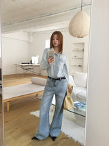 Road wide light denim