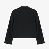 Crop Button Jacket Black