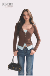 Mint Brown Layered T-shirt