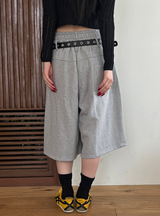 [Unisex] Belted sweat bermuda pants(3color)