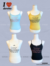 レタリングパッドキャミソールノースリーブTシャツ