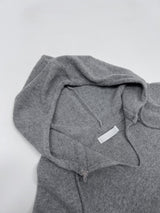 [wool 55%] ミニホールラグランフーデッドニット