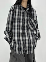 vely gingham hooded shirt