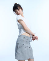 Eyelet 2 - Way Wrap Skirt - Gray