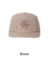 Ape Sun Embroidered Check Camp Cap