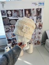 Fluffy Clover Beanie-Cream