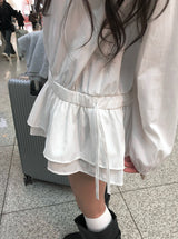 Blon Shirring Mini Blouse One Piece