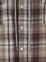 Wake check hooded shirt