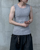 Cutting Line Ribbed Sleeveless Top