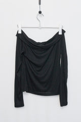 Off-Shoulder Tie Sleeve (Black)