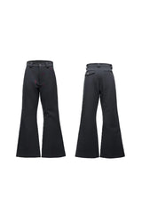 Lipstick Print Pleated Flare Trousers
