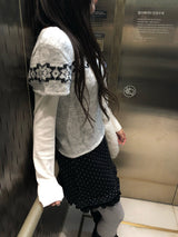 ウルバスノーフレークノルディック半袖ニット