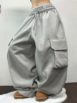 BALLOON OVER WIDE BOXY CARGO HIP LONG PANTS🩶🖤2COLOR