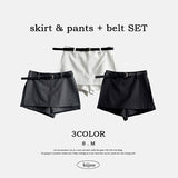 Rip スカートパンツ+ベルトセット