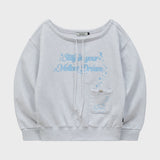 MELLOW DREAM Off Shoulder Sweatshirt