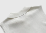 Weekly Half-Open Collar Sleeveless Knit / 2 colors