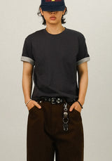 HA ロールアップ レイヤード マッスルフィット ハーフスリーブ Tシャツ