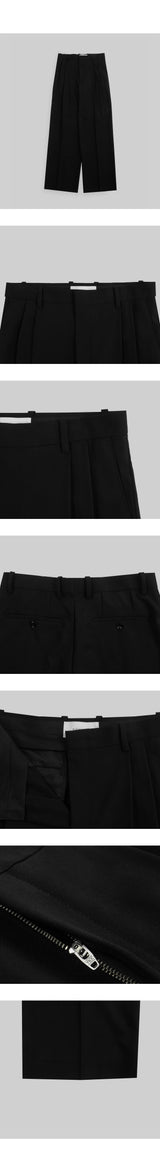 ウールTRワイドスラックス [Black]