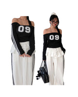 09 Track Off-Shoulder T-shirt