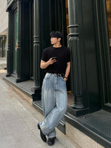 Dade incision denim pants