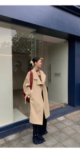 high-end wide long trench coat