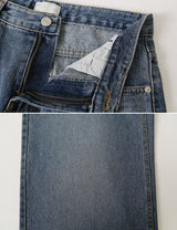 Daily Washing Cotton100 Wide Denim Pants